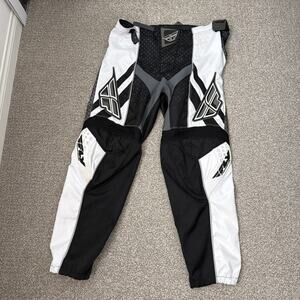 Fly Racing F-16 Motocross Pants Sz 40 Black, White & Gray BMX Trail Ride Padded
